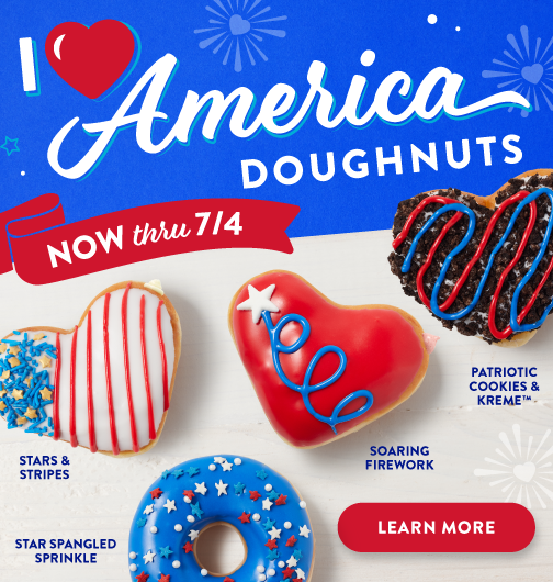 Learn more about our I Heart America limited time doughnuts!
