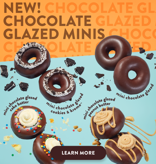 Learn more about our limited edition chocolate glazed minis doughnuts!
