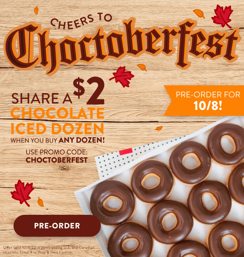LP1m. Cheers to Choctoberfest, celebrate with a chocolate iced doughnut!