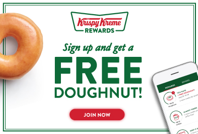Join Krispy Kreme mySweetRewards and get a free doughnut!